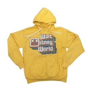 Disney Parks Walt Disney World Retro Graphic Hoodie Yellow Small